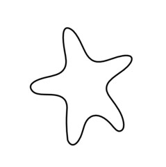 Abstract star as line drawing on white background