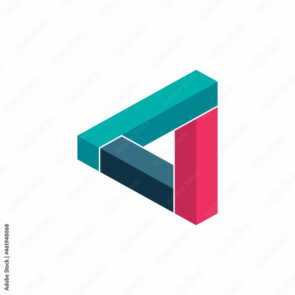 Poster amazing triangle 3d in three blocks forming image graphic icon logo design abstract concept vector s