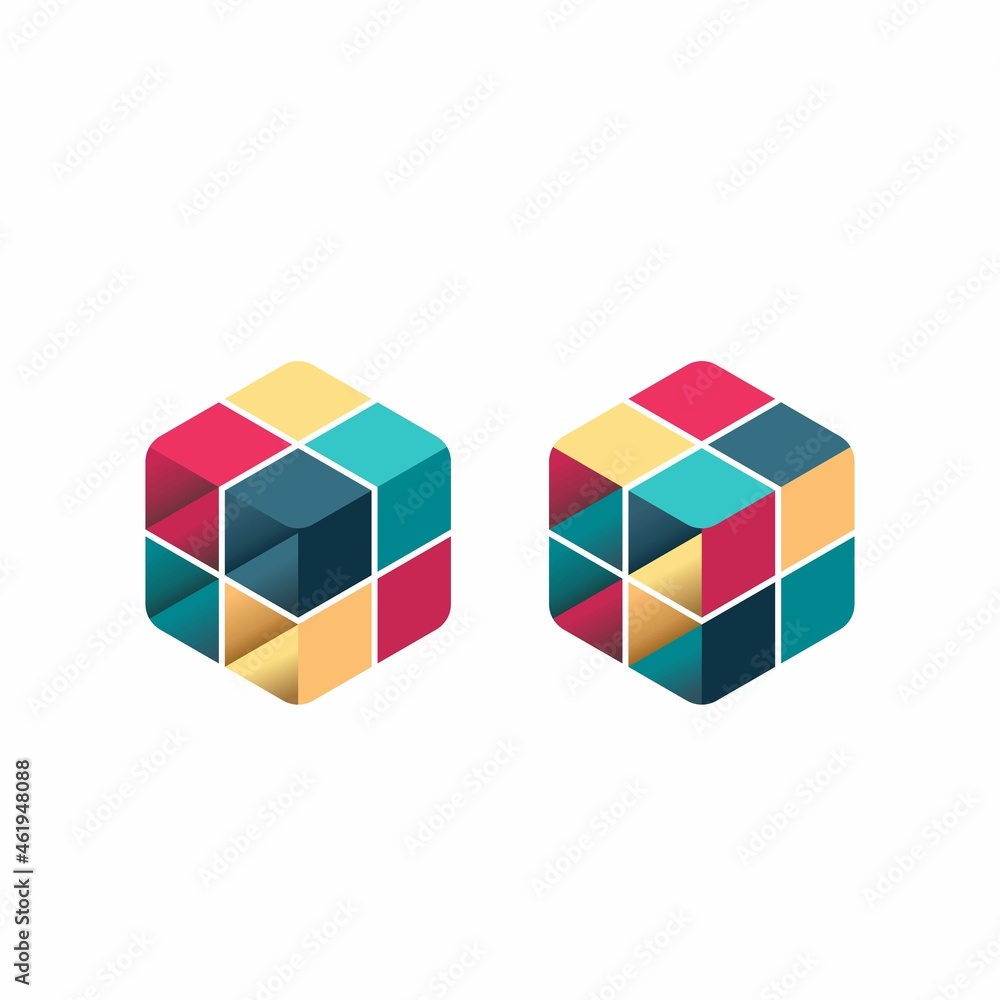 Poster amazing 3d cubic in hexagon image graphic icon logo design abstract concept vector stock. can be use