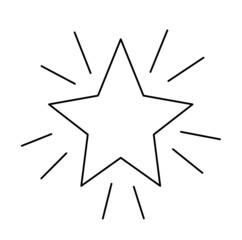 Abstract star as line drawing on white background. Vector