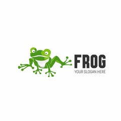 frog facing forward in standby position logo design abstract concept vector stock. Can be used as a symbol related to animal or character