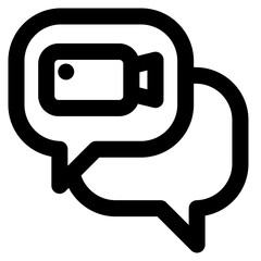 icon vector video chat outline style