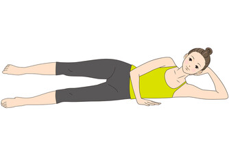 Pilates, pose illustration, Side kick small circle