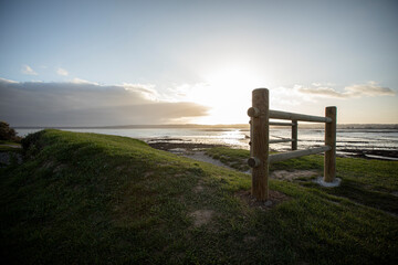 Coucher de soleil sur la mer Normandie