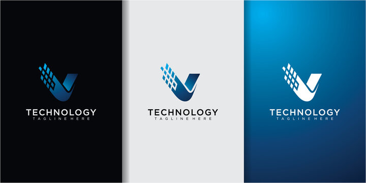 creative monogram letter v logo design inspiration template for consulting, initials, financial companies