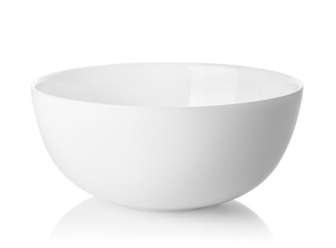 clean empty white ceramic bowl isolated with clipping path