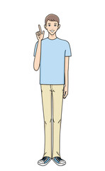 30代男性全身　指差し