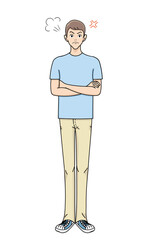 30代男性全身　怒る
