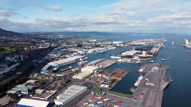 Aerial photo of Belfast City Skyline Cityscape Northern Ireland
