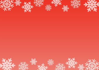 背景　雪の結晶　グラデーション　赤