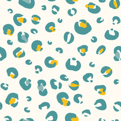 Seamless leopard pattern in green and yellow colors