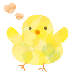 水彩風ひよこ　イラスト素材