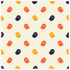 Halloween seamless pattern with cute ghosts