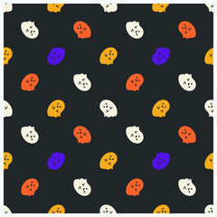 Halloween seamless pattern with cute ghosts