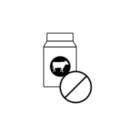 Lactose free icon isolated on white background