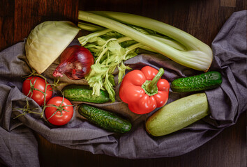 vegetables on a table