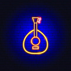 Pandora Neon Sign. Vector Illustration of Ukraine Music Promotion.