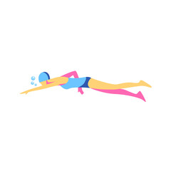 swimming flat illustration