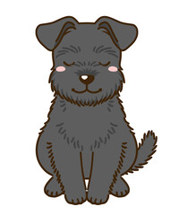 おじぎするシュナウザー（黒）