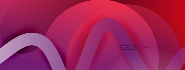 Abstract gradient background with wave line with shadow effect. Geometric composition. 3D shadow effects and fluid gradients