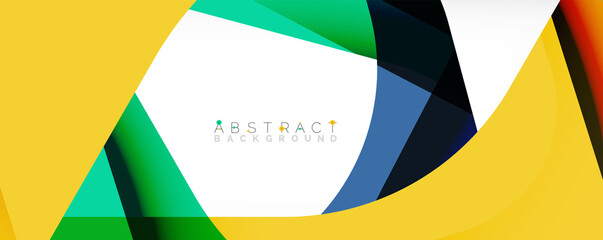 Obraz premium Geometric abstract background - multicolored abstract shapes on white. Vector Illustration For Wallpaper, Banner, Background, Landing Page