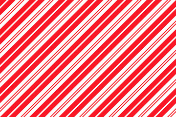 Candy cane striped pattern. Seamless Christmas red background. Vector. Peppermint wrapping print. Cute caramel package texture. Xmas holiday diagonal lines. Abstract geometric illustration.