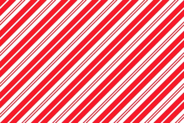 Wallpaper murals Red Candy cane striped pattern. Seamless Christmas red background. Vector. Peppermint wrapping print. Cute caramel package texture. Xmas holiday diagonal lines. Abstract geometric illustration.