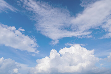 Naklejka na ściany i meble Cloud and blue sky, weather have a good day background.