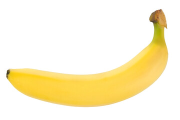 Yellow ripe bananas isolated from white background.