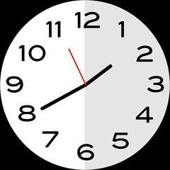 20 minutes to 2 o'clock analog clock icon