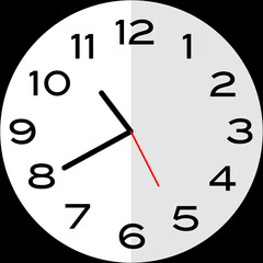 20 minutes to 11 o'clock analog clock icon