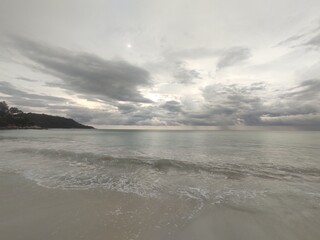 White skies and clear waters