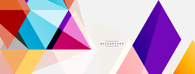 Color triangles composition, geometric abstract background. Techno or business concept, pattern for wallpaper, banner, background, landing page