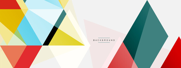 Color triangles composition, geometric abstract background. Techno or business concept, pattern for wallpaper, banner, background, landing page