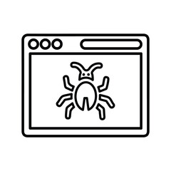 Web, anti virus, bug, fix, virus line icon. Outline vector.