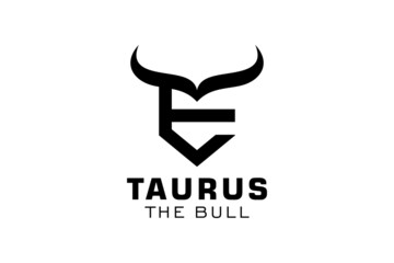 Letter E logo, Bull logo,head bull logo, monogram Logo Design Template Element