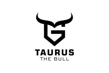 Letter G logo, Bull logo,head bull logo, monogram Logo Design Template Element