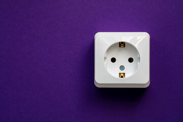 white socket  on purple background