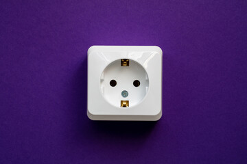 white socket  on purple background