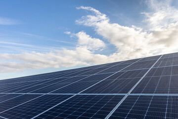 Solar photovoltaic power plant installation of PV modules for clean energy
