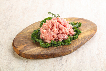 Raw pork minced meat for cooking