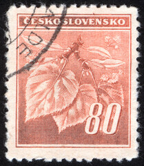 Postage stamps of the Czechoslovakia. Stamp printed in the Czechoslovakia. Stamp printed by Czechoslovakia.