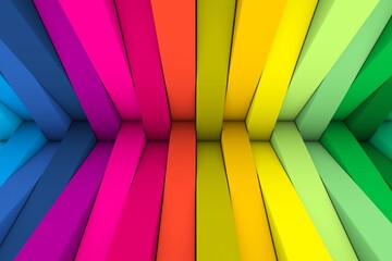 Fototapeta premium Colorful steps abstract background 3D render illustration