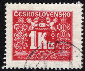 Postage stamps of the Czechoslovakia. Stamp printed in the Czechoslovakia. Stamp printed by Czechoslovakia.