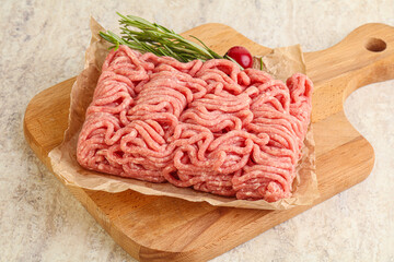 Raw beef minced meat for cooking
