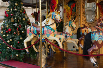 View of the Christmas carousel in Florence