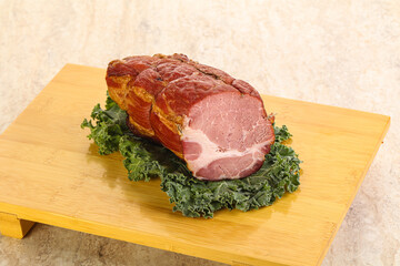 Delicous pork cured meat isolated