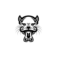 Leopard head abstract logo design.
