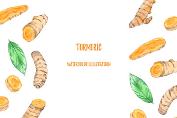 Turmeric roots template