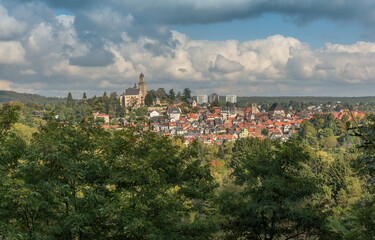 Fototapeta na wymiar View of the old town and castle of Kronberg im Taunus, Germany